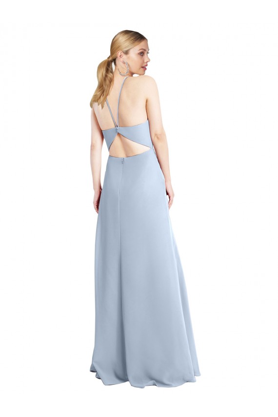 Long Sleeveless Chiffon Light Sky Blue A-Line Bridesmaid Dress / Evening Dress Newcastle
