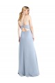 Long Sleeveless Chiffon Light Sky Blue A-Line Bridesmaid Dress / Evening Dress Newcastle