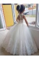Long Sleeveless Tulle & Lace Ivory High Neck Ball Gown Flower Girl Dress for Wedding Newcastle
