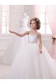 Chapel Train Sleeveless Tulle Ivory Ball Gown Flower Girl Dress Newcastle
