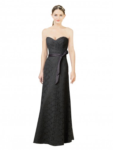 Long Sleeveless Lace Slate Grey Sheath Bridesmaid Dress Newcastle
