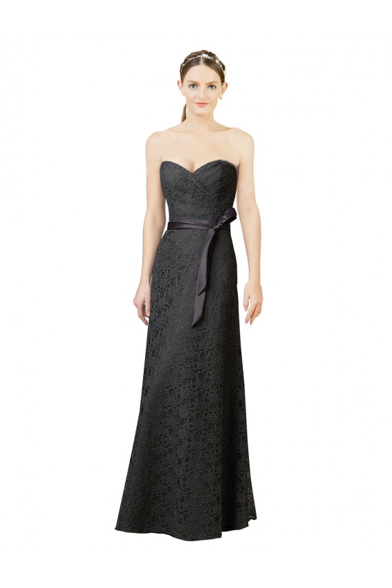 Long Sleeveless Lace Slate Grey Sheath Bridesmaid Dress Newcastle