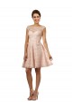 Knee Length Cap Sleeves Soft Chiffon & Lace Pink A-Line Bridesmaid Dress Newcastle