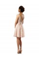 Knee Length Cap Sleeves Soft Chiffon & Lace Pink A-Line Bridesmaid Dress Newcastle