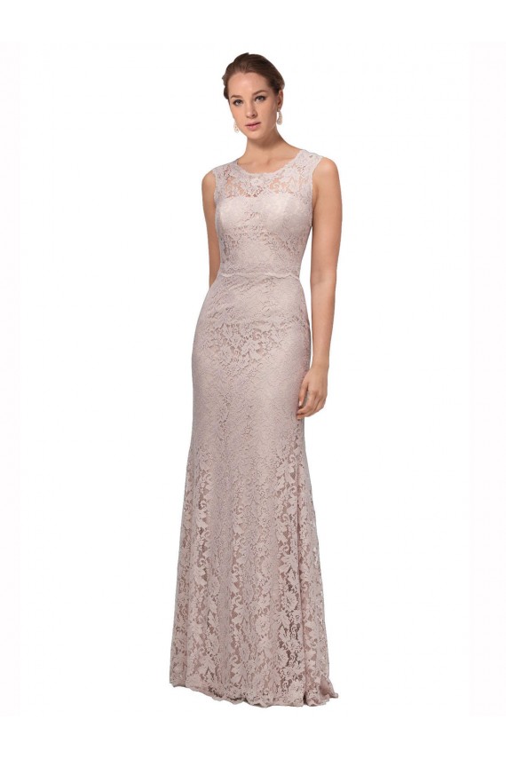 Long Sleeveless Lace Illusion Neck Mermaid Prom Dress / Bridesmaid Dress Newcastle