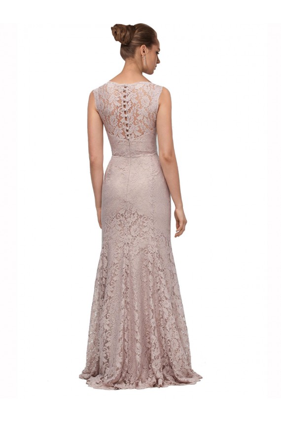 Long Sleeveless Lace Illusion Neck Mermaid Prom Dress / Bridesmaid Dress Newcastle