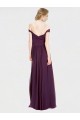 Long Sleeveless Soft Chiffon & Lace Grape A-Line Bridesmaid Dress Newcastle