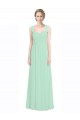 Long Sleeveless Soft Chiffon & Lace Mint Green A-Line Bridesmaid Dress Newcastle