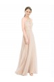 Long Sleeveless Soft Chiffon & Lace Champagne A-Line Prom Dress / Bridesmaid Dress Newcastle