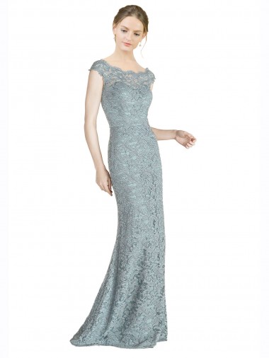 Long Cap Sleeves Lace Mermaid Prom Dress / Bridesmaid Dress Newcastle