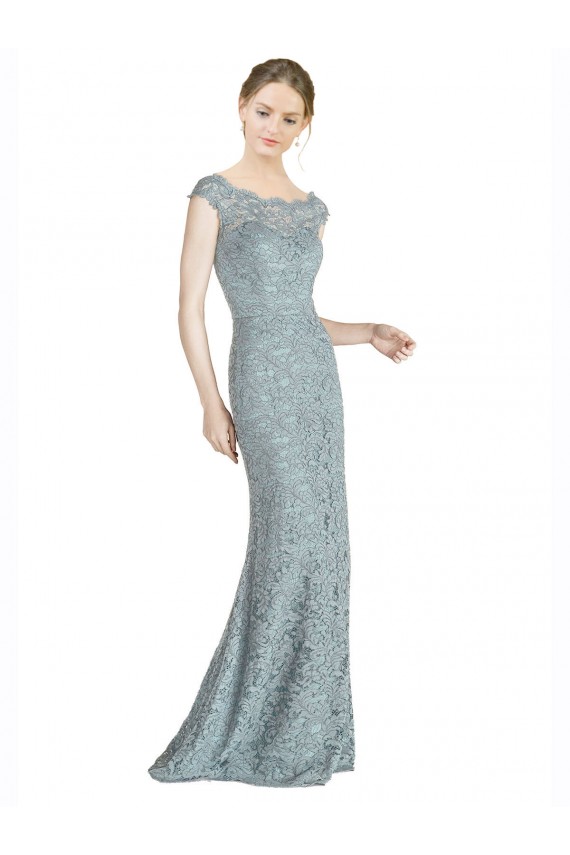 Long Cap Sleeves Lace Mermaid Prom Dress / Bridesmaid Dress Newcastle