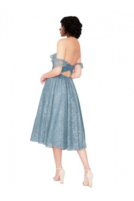 Knee Length Sleeveless Lace A-Line Bridesmaid Dress Newcastle