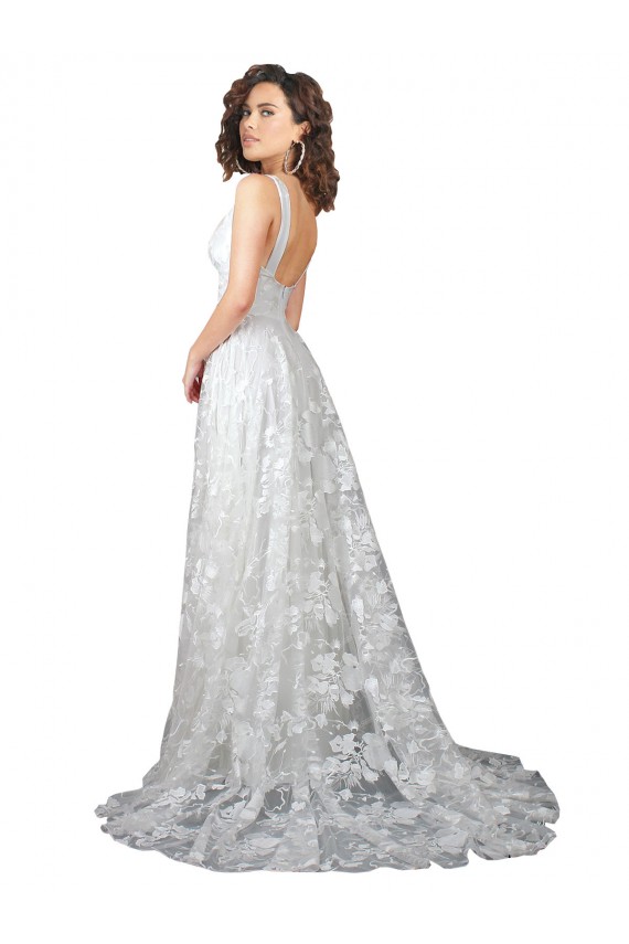 Chapel Train Sleeveless Lace Off White A-Line Wedding Dress Newcastle