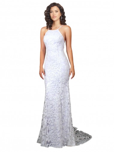 Sweep Train Sleeveless Lace White Sheath Wedding Dress Newcastle