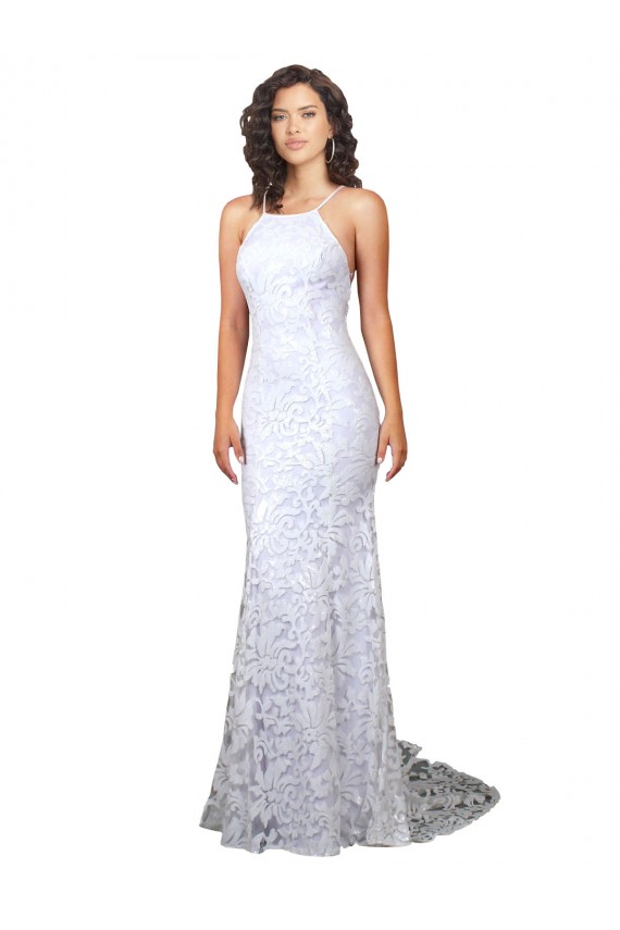 Sweep Train Sleeveless Lace White Sheath Wedding Dress Newcastle
