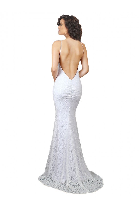 Sweep Train Sleeveless Lace White Mermaid Wedding Dress Newcastle