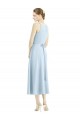 Tea Length Sleeveless Satin Light Sky Blue A-Line Bridesmaid Dress Newcastle