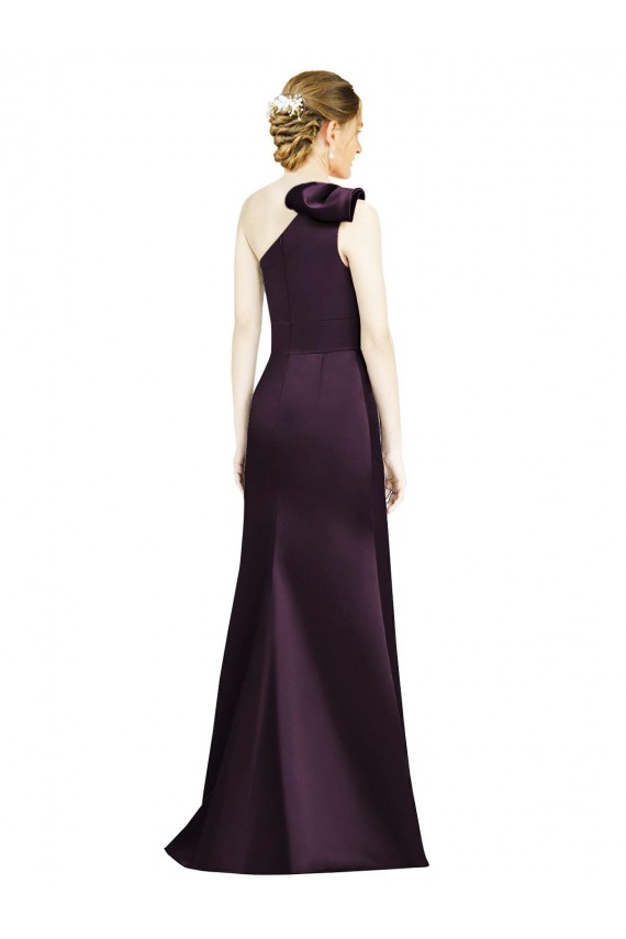 Long Sleeveless Satin Grape Mermaid Bridesmaid Dress Newcastle