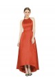 Sleeveless Satin Spice Red A-Line High Low Bridesmaid Dress Newcastle