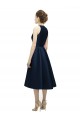 Tea Length Sleeveless Satin Dark Navy A-Line High Low Bridesmaid Dress Newcastle