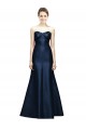 Long Sleeveless Satin Dark Navy Mermaid Bridesmaid Dress Newcastle