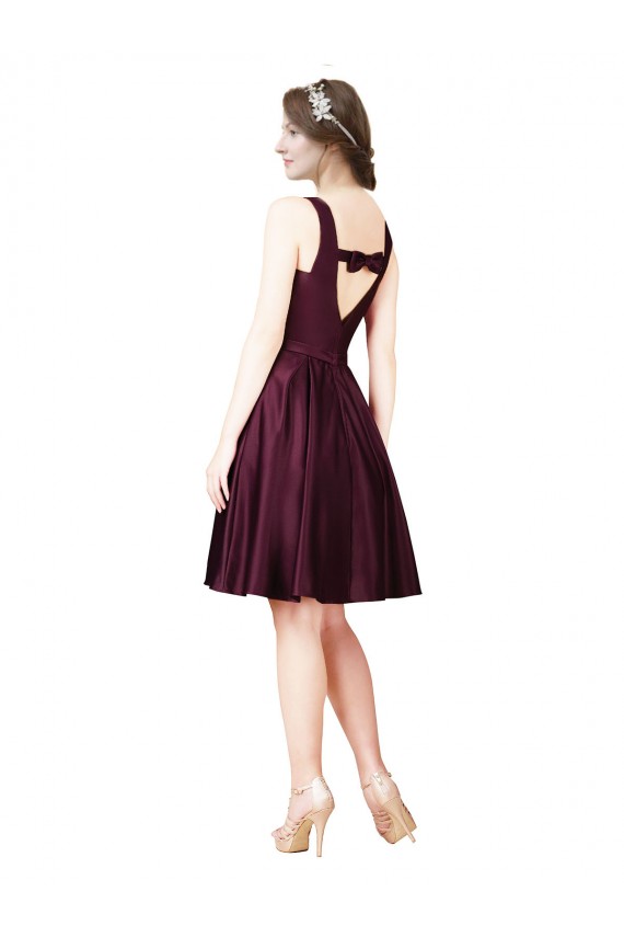 Knee Length Sleeveless Satin A-Line Prom Dress / Bridesmaid Dress Newcastle