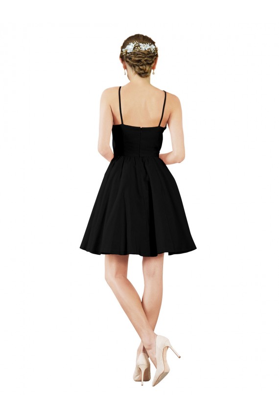 Knee Length Sleeveless Satin Dark Navy Halter Neck A-Line Bridesmaid Gown Newcastle