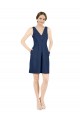 Knee Length Sleeveless Satin Dark Navy A-Line Evening Gown / Bridesmaid Dress Newcastle