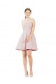 Knee Length Sleeveless Satin Pink A-Line Evening Gown / Bridesmaid Dress Newcastle