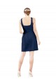 Knee Length Sleeveless Satin Dark Navy A-Line Bridesmaid Gown Newcastle
