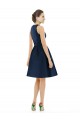 Cocktail Length Sleeveless Satin Dark Navy A-Line Bridesmaid Dress Newcastle