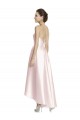 Long Sleeveless Satin Pink A-Line High Low Bridesmaid Dress Newcastle
