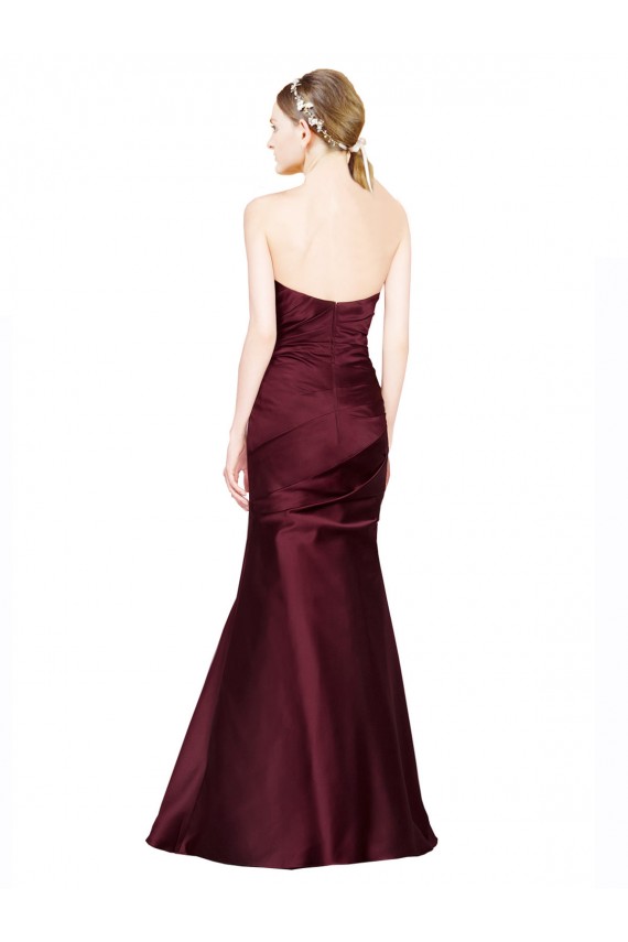 Long Sleeveless Satin Burgundy Mermaid Formal Evening Gown / Prom Dress / Bridesmaid Dress Newcastle