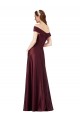 Long Cap Sleeves Satin Burgundy Gold A-Line Black Tie Evening Gown / Prom Dress / Bridesmaid Dress Newcastle