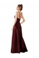 Long Sleeveless Satin Burgundy Gold A-Line Prom Dress / Bridesmaid Dress Newcastle