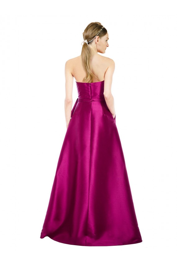 Long Sleeveless Satin Merlot A-Line Prom Dress / Bridesmaid Dress Newcastle