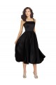 Knee Length Sleeveless Satin Black A-Line Prom Dress / Bridesmaid Dress Newcastle