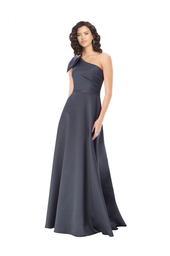 Long Sleeveless Satin Slate Grey A-Line Formal Evening Gown / Prom Dress / Bridesmaid Dress Newcastle
