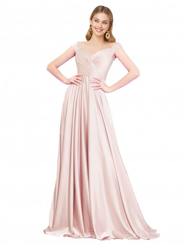 Long Sleeveless Satin Pink A-Line Formal Evening Gown / Prom Dress / Bridesmaid Dress Newcastle