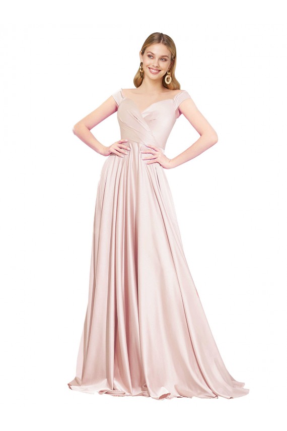 Long Sleeveless Satin Pink A-Line Formal Evening Gown / Prom Dress / Bridesmaid Dress Newcastle