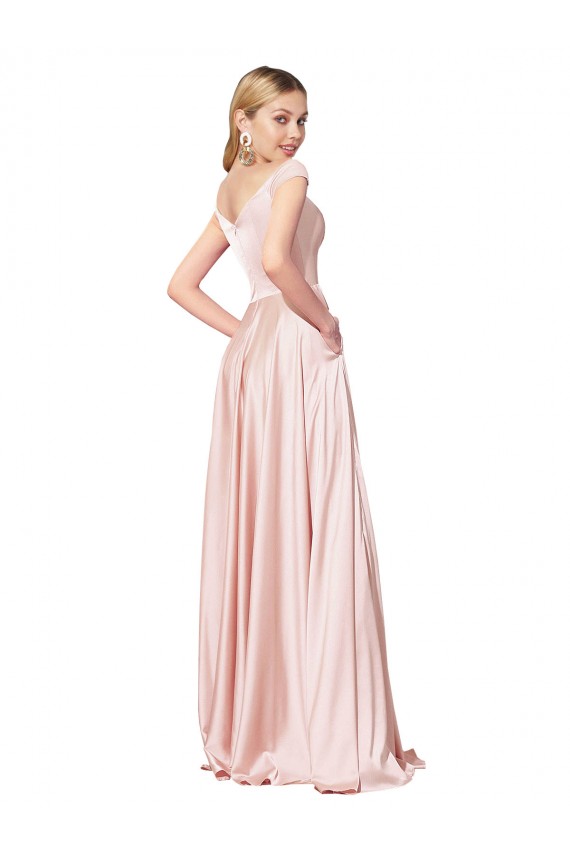 Long Sleeveless Satin Pink A-Line Formal Evening Gown / Prom Dress / Bridesmaid Dress Newcastle