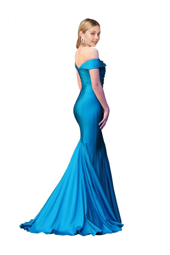Long Sleeveless Satin Peacock Blue Mermaid Formal Evening Gown / Prom Dress / Bridesmaid Dress Newcastle