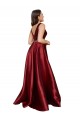 Long Sleeveless Satin Burgundy A-Line Formal Plus Size Evening Gown / Prom Dress / Bridesmaid Dress Newcastle