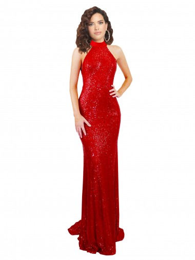 Long Sleeveless Sequin Red Mermaid Formal Evening Gown / Prom Dress / Bridesmaid Dress Newcastle