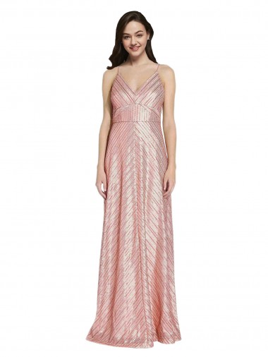 Long Sleeveless Sequin Rose Gold Sheath Formal Evening Gown / Prom Dress / Bridesmaid Dress Newcastle