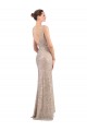 Long Sleeveless Sequin & Sparkling Sequin Silver V-Neck Sheath Formal Evening Gown / Prom Dress / Bridesmaid Dress Newcastle