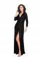 Long Long Sleeves Sequin Black A-Line Formal Dress / Bridesmaid Dress Newcastle