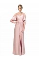 Long Cold Shoulder Silk like Satin Sheath Formal Evening Gown / Prom Dress / Bridesmaid Dress Newcastle