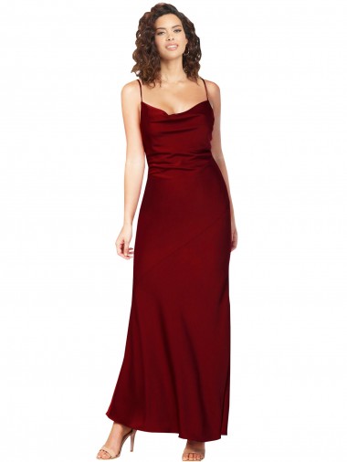 Long Sleeveless Silk like Satin Burgundy Sheath Black Tie Evening Gown / Prom Dress / Bridesmaid Dress Newcastle