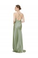 Long Sleeveless Silk like Satin Smoke Green A-Line High Low Evening Gown / Prom Dress / Bridesmaid Dress Newcastle